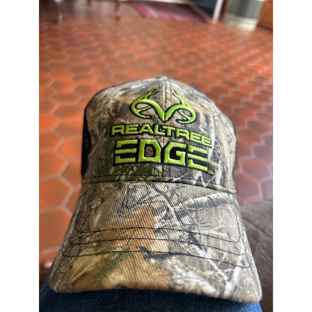Realtree Edge Camo Trucker Hat Neon Green Logo Snapback Mesh Cap OSFM Infinity